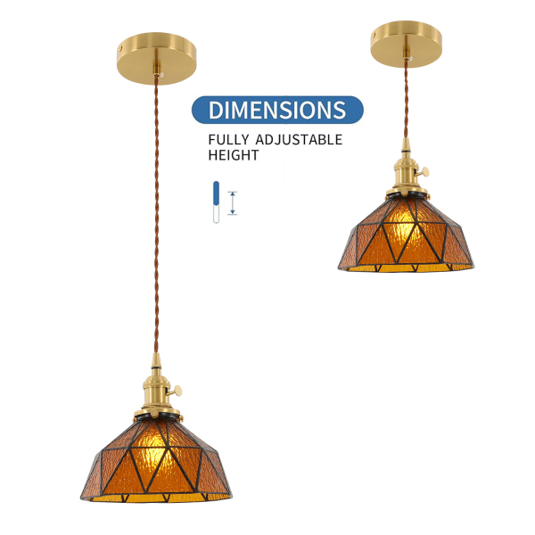 Kroonluchter, tafellamp, woonkamerkroonluchter, plafondlamp, keuken, hal, amber