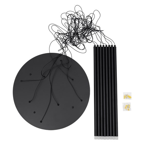 8-spot zwarte hanglamp, lange loft hanglamp, neutraal licht 8-spot zwarte hanglamp, lange loft hanglamp, neutraal licht