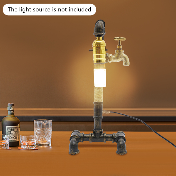Tafellamp Bureaulamp Creatieve industriële waterleidinglamp voor nachtkastje (geen lamp) Tafellamp Bureaulamp Creatieve industriële waterleidinglamp voor nachtkastje (geen lamp)