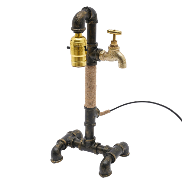 Tafellamp Bureaulamp Creatieve industriële waterleidinglamp voor nachtkastje (geen lamp) Tafellamp Bureaulamp Creatieve industriële waterleidinglamp voor nachtkastje (geen lamp)