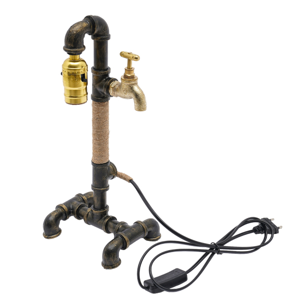 Tafellamp Bureaulamp Creatieve industriële waterleidinglamp voor nachtkastje (geen lamp) Tafellamp Bureaulamp Creatieve industriële waterleidinglamp voor nachtkastje (geen lamp)