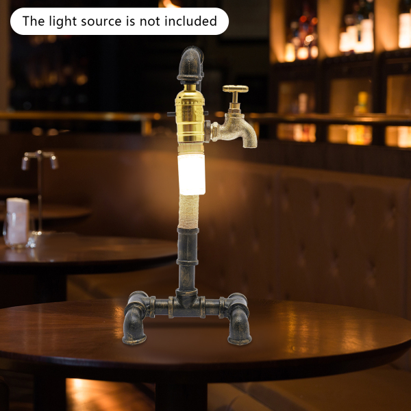 Tafellamp Bureaulamp Creatieve industriële waterleidinglamp voor nachtkastje (geen lamp) Tafellamp Bureaulamp Creatieve industriële waterleidinglamp voor nachtkastje (geen lamp)
