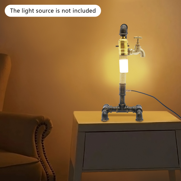 Tafellamp Bureaulamp Creatieve industriële waterleidinglamp voor nachtkastje (geen lamp) Tafellamp Bureaulamp Creatieve industriële waterleidinglamp voor nachtkastje (geen lamp)