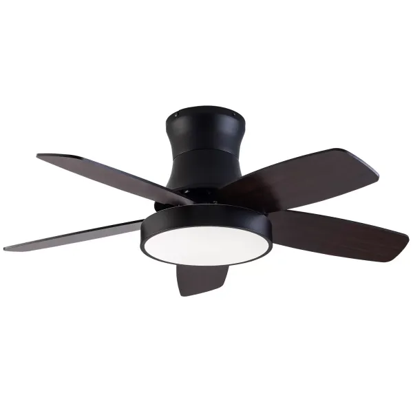 42 inch ventilatorkroonluchter-BT258 zwartbruin-driekleurig licht met frequentieomzetting en afstandsbediening
