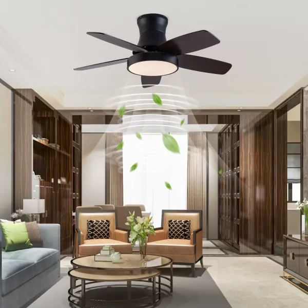 42 inch ventilatorkroonluchter-BT258 zwartbruin-driekleurig licht met frequentieomzetting en afstandsbediening