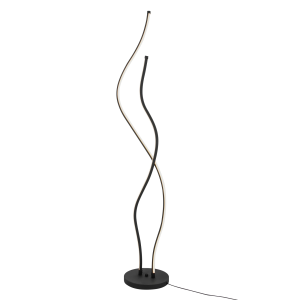51,18 inch staande lamp met afstandsbediening spiraallamp roestvrij en duurzame LED staande lamp voor woonkamers zwart