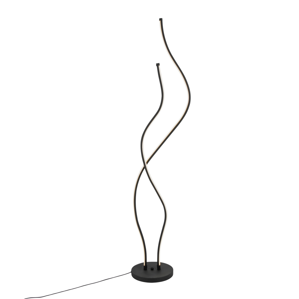 51,18 inch staande lamp met afstandsbediening spiraallamp roestvrij en duurzame LED staande lamp voor woonkamers zwart