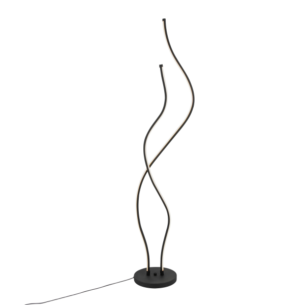 51,18 inch staande lamp met afstandsbediening spiraallamp roestvrij en duurzame LED staande lamp voor woonkamers zwart