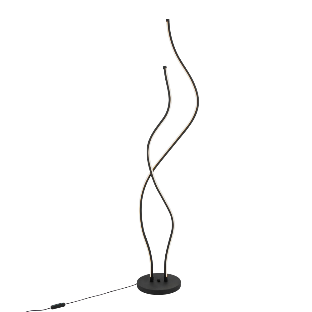 51,18 inch staande lamp spiraallamp LED staande lamp met lang netsnoer stabiele voet voor woonkamers restaurants zwart