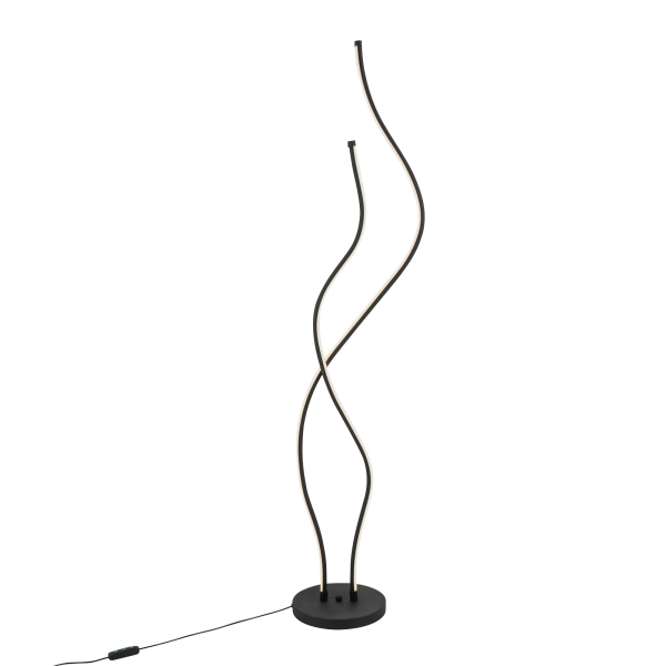 51,18 inch staande lamp spiraallamp LED staande lamp met lang netsnoer stabiele voet voor woonkamers restaurants zwart