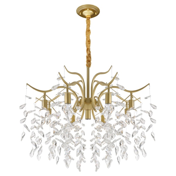 Kristallen plafondlamp, metalen kroonluchter, 12W, goud design, woonkamer, kroonluchter, luxe decoratie