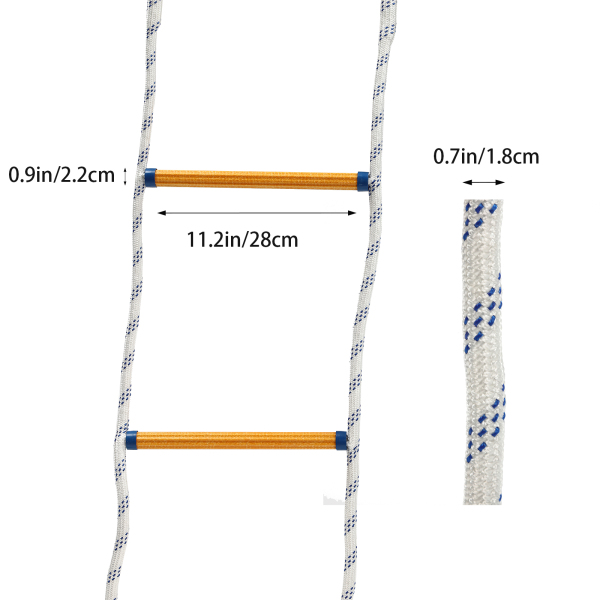 19.7FT Reddingsladder Touwladder Multifunctionele noodladder Zware reddingsladder voor snel gebruik bij brandrampen