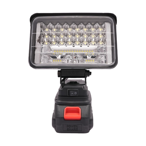 LED Werklamp, Draagbare LED Verlichting, Snoerloze LED Verlichting, Brandduur: Ongeveer 6 uur, 48W, Zwart