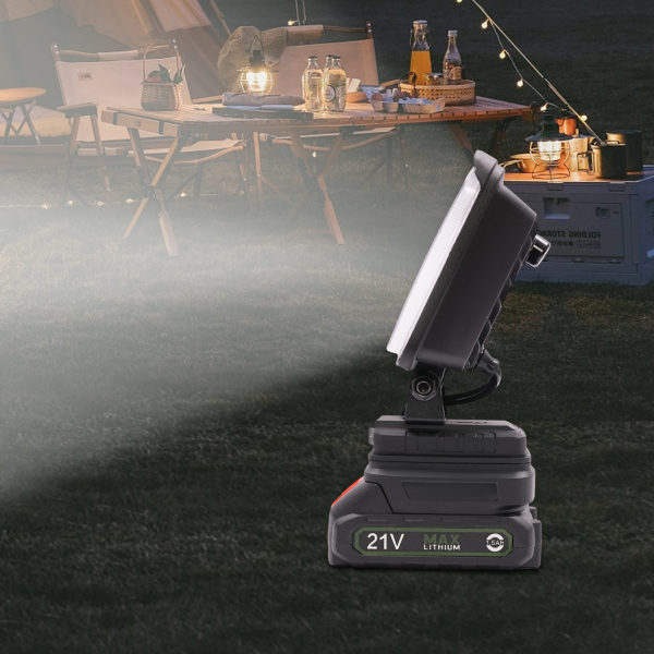 LED Werklamp, Draagbare LED Verlichting, Snoerloze LED Verlichting, Brandduur: Ongeveer 6 uur, 48W, Zwart