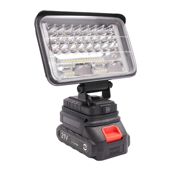 LED Werklamp, Draagbare LED Verlichting, Snoerloze LED Verlichting, Brandduur: Ongeveer 6 uur, 48W, Zwart