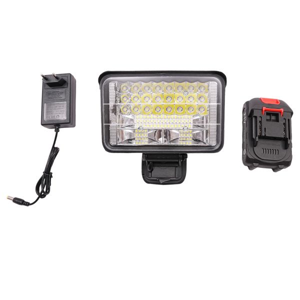 LED Werklamp, Draagbare LED Verlichting, Snoerloze LED Verlichting, Brandduur: Ongeveer 6 uur, 48W, Zwart