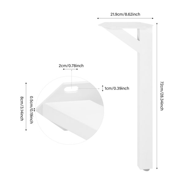 4 stuks Y-vormige moderne bureaupoten, tafelpoten, metalen tafelpoten voor salontafels - wit