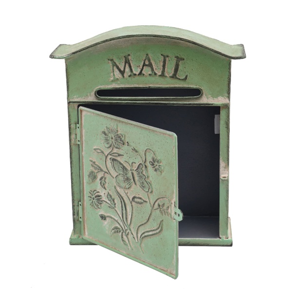 Vintage Brievenbus - Wandmontage - Nostalgische Brievenbus - voor Muur, Schuur, Deur of Garage - Groen - Woondecoratie - 27 x 10,5 x 31,2 cm