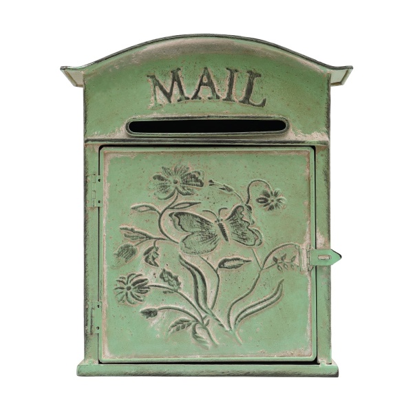 Vintage Brievenbus - Wandmontage - Nostalgische Brievenbus - voor Muur, Schuur, Deur of Garage - Groen - Woondecoratie - 27 x 10,5 x 31,2 cm