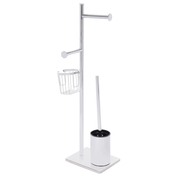 Toiletrolhouder, Chrome Toiletrolhouder, Toiletrolhouder met toiletborstel, Zilver