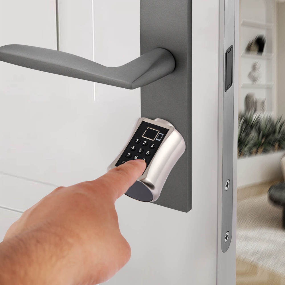 Smart deurslot, cilinderdeurslot, met vingerafdrukherkenning, wachtwoord, sleutels en APP