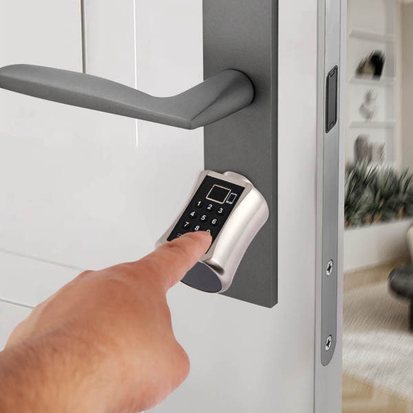 Smart deurslot, cilinderdeurslot, met vingerafdrukherkenning, wachtwoord, sleutels en APP