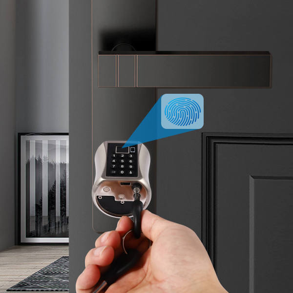 Smart deurslot, cilinderdeurslot, met vingerafdrukherkenning, wachtwoord, sleutels en APP Smart deurslot, cilinderdeurslot, met vingerafdrukherkenning, wachtwoord, sleutels en APP