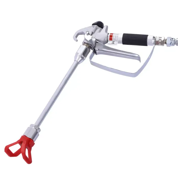Airless verfspuitpistool en slangenset met 9,84 inch verlengstuk, inclusief 3300 PSI tipbeschermer Airless verfspuitpistool en slangenset met 9,84 inch verlengstuk, inclusief 3300 PSI tipbeschermer