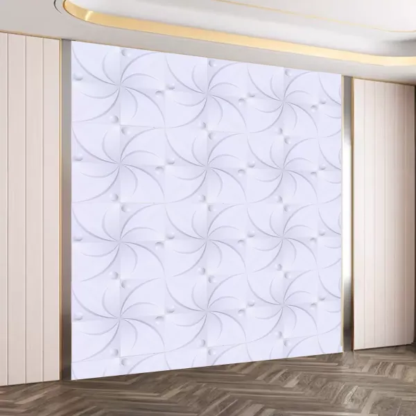 Set van 12 3D-wandpanelen 50 x 50 cm wit PVC voor slaapkamer woonkamer
