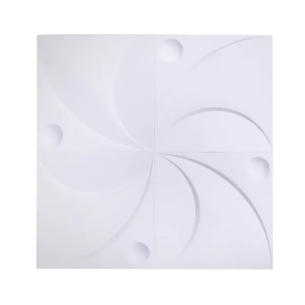 Set van 12 3D-wandpanelen 50 x 50 cm wit PVC voor slaapkamer woonkamer