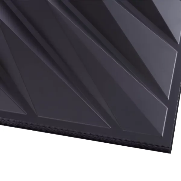 12 stuks 3D-wandpanelen 50 x 50 cm PVC waterdichte wandpanelen voor slaapkamer woonkamer matzwart