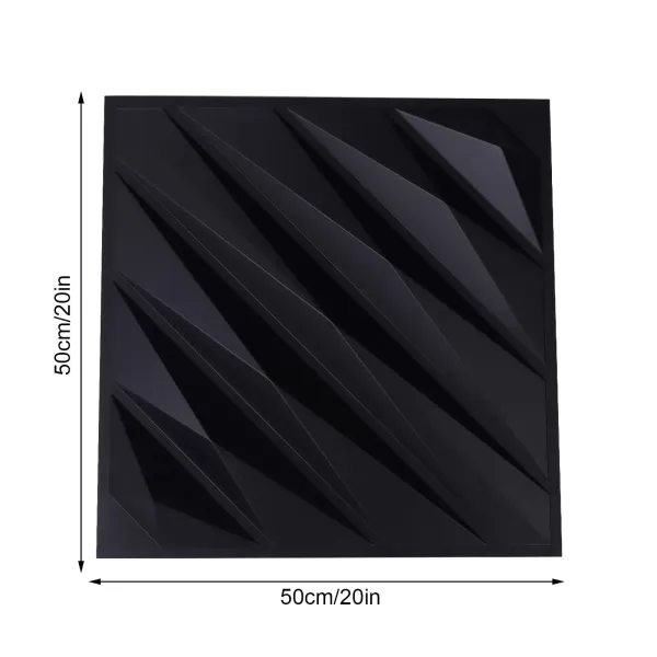 12 stuks 3D-wandpanelen 50 x 50 cm PVC waterdichte wandpanelen voor slaapkamer woonkamer matzwart 12 stuks 3D-wandpanelen 50 x 50 cm PVC waterdichte wandpanelen voor slaapkamer woonkamer matzwart