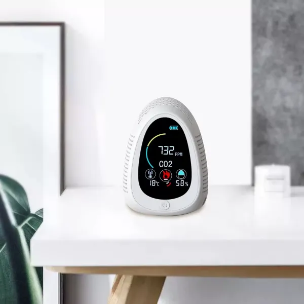 Kooldioxidedetector, CO2-meter, luchtkwaliteitsmonitor