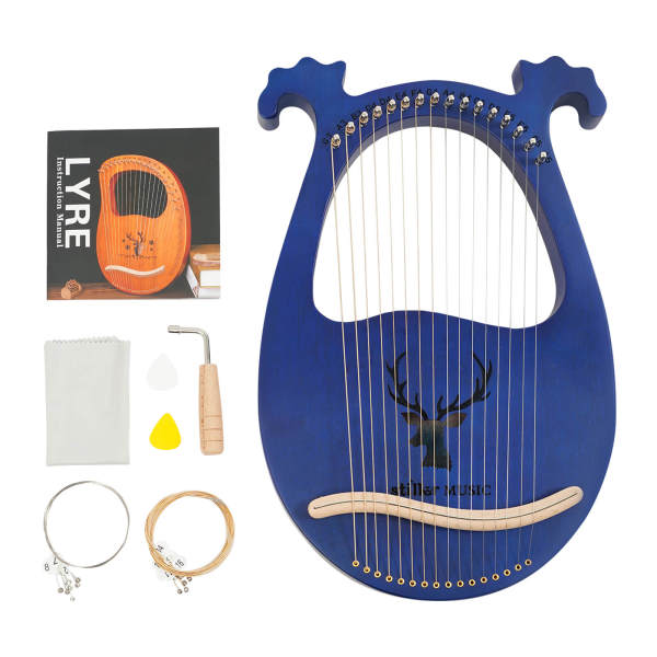 Lierharp - Mahonie stemsleutel - 16 snaren - Vintage stijl - Mahoniehout - Cadeau - Stemsleutel - Snaren Lierharp - Mahonie stemsleutel - 16 snaren - Vintage stijl - Mahoniehout - Cadeau - Stemsleutel - Snaren