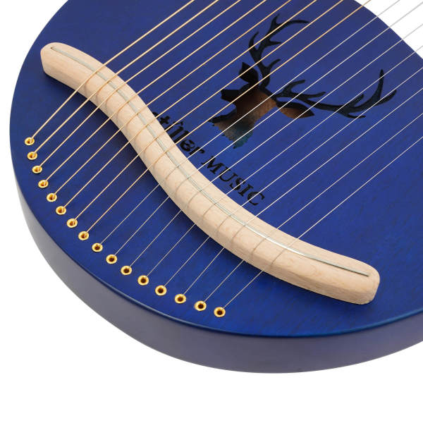 Lierharp - Mahonie stemsleutel - 16 snaren - Vintage stijl - Mahoniehout - Cadeau - Stemsleutel - Snaren