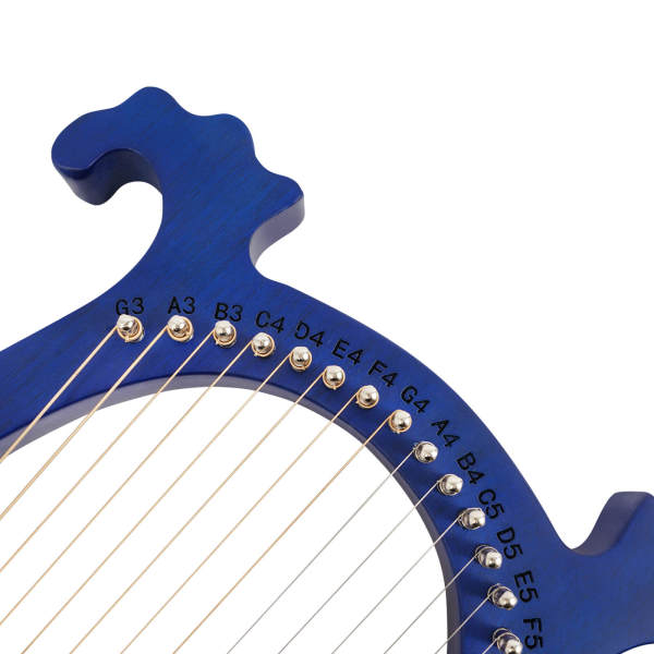 Lierharp - Mahonie stemsleutel - 16 snaren - Vintage stijl - Mahoniehout - Cadeau - Stemsleutel - Snaren