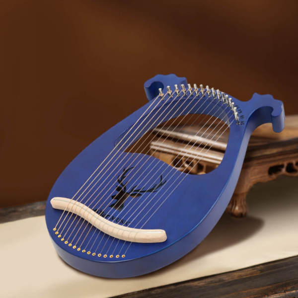 Lierharp - Mahonie stemsleutel - 16 snaren - Vintage stijl - Mahoniehout - Cadeau - Stemsleutel - Snaren Lierharp - Mahonie stemsleutel - 16 snaren - Vintage stijl - Mahoniehout - Cadeau - Stemsleutel - Snaren