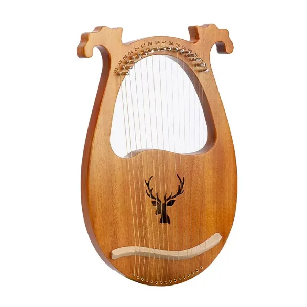 Harfe, Die Holz Leier 16 snaren met stemsleutel voor beginners, draagbaar muziekinstrument (houtkleur)
