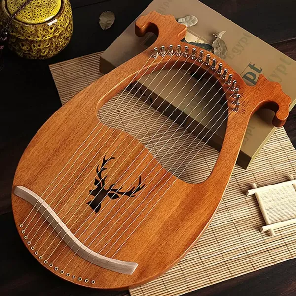 Harfe, Die Holz Leier 16 snaren met stemsleutel voor beginners, draagbaar muziekinstrument (houtkleur)