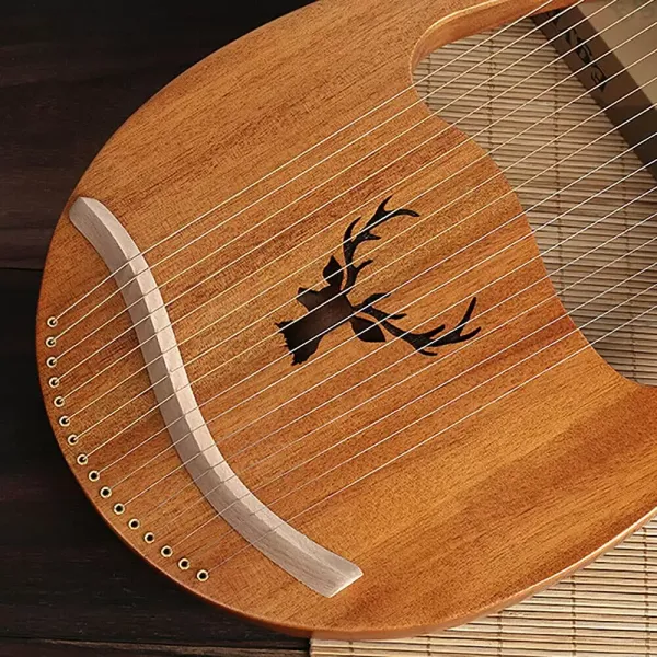Harfe, Die Holz Leier 16 snaren met stemsleutel voor beginners, draagbaar muziekinstrument (houtkleur)