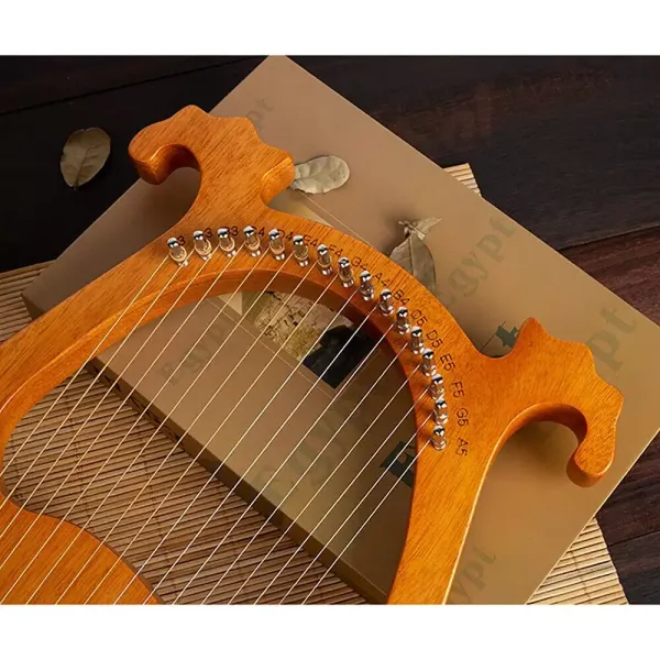 Harfe, Die Holz Leier 16 snaren met stemsleutel voor beginners, draagbaar muziekinstrument (houtkleur) Harfe, Die Holz Leier 16 snaren met stemsleutel voor beginners, draagbaar muziekinstrument (houtkleur)