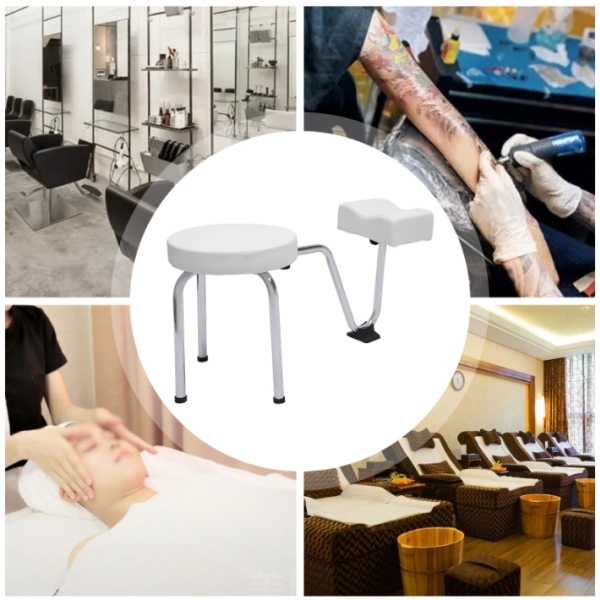 Voetverzorgingsstoel, verstelbare pedicurekruk, schoonheidssalon SPA tattoo stoel, PVC, wit