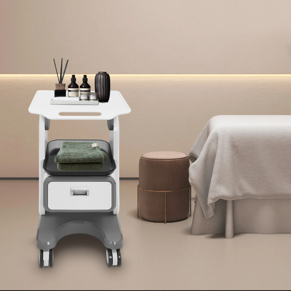 Medische kar met wielen, mobiele cosmetische instrumentenwagen, rollende gereedschapswagen 14,17 * 17,32 inch