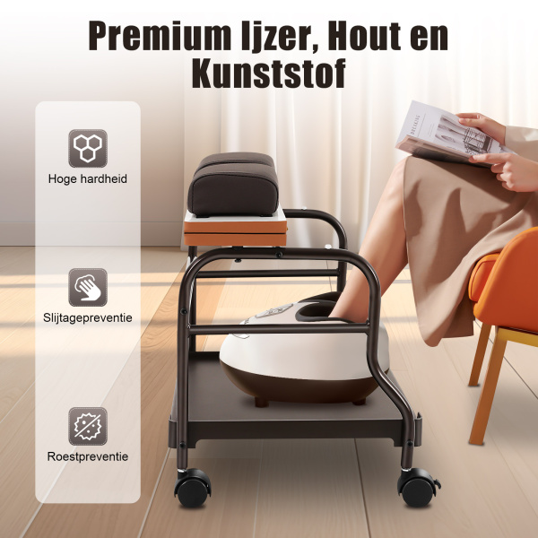 Draagbare schoonheidssalon nagel- of voetbad spa-wagen, massagetafel salonbenodigdheden, voetsteunrek