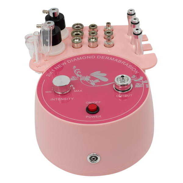 9,84*7,68*4,33in 3-in-1 Diamond Microdermabrasion Machine voor schoonheidssalons, gezondheidscentra, salons of thuisgebruik, roze