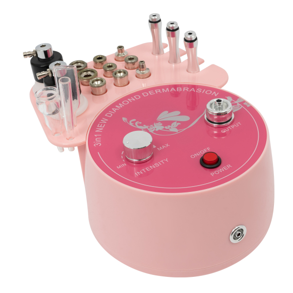 9,84*7,68*4,33in 3-in-1 Diamond Microdermabrasion Machine voor schoonheidssalons, gezondheidscentra, salons of thuisgebruik, roze