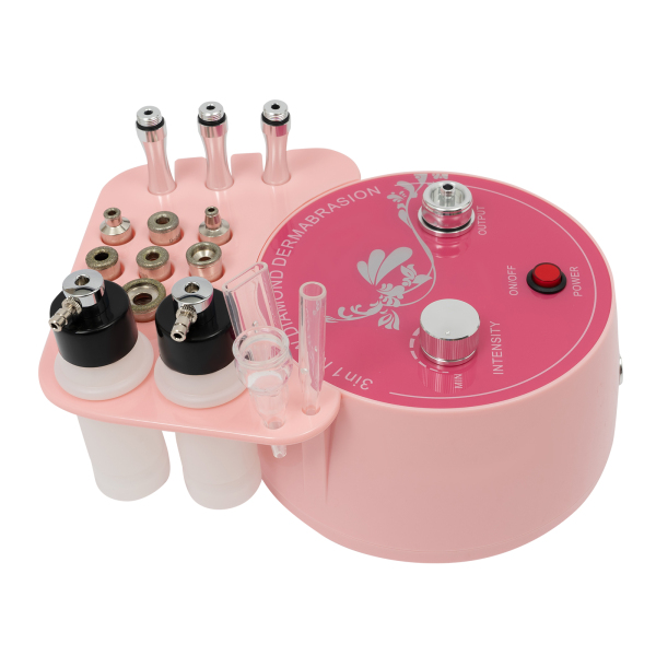 9,84*7,68*4,33in 3-in-1 Diamond Microdermabrasion Machine voor schoonheidssalons, gezondheidscentra, salons of thuisgebruik, roze