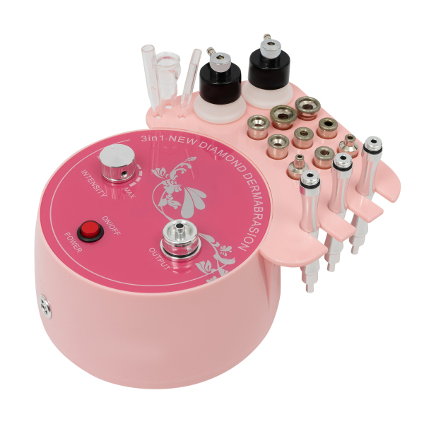 9,84*7,68*4,33in 3-in-1 Diamond Microdermabrasion Machine voor schoonheidssalons, gezondheidscentra, salons of thuisgebruik, roze