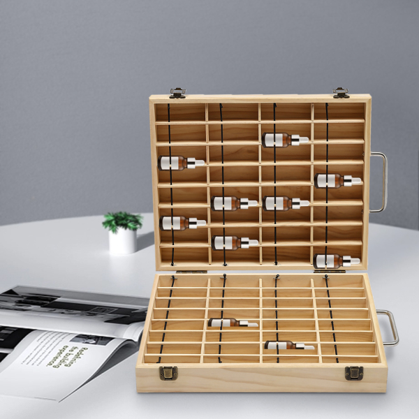 Draagbare houten displaybox voor essentiële oliën, gebruikt in huizen, slaapkamers, woonkamers en kantoren