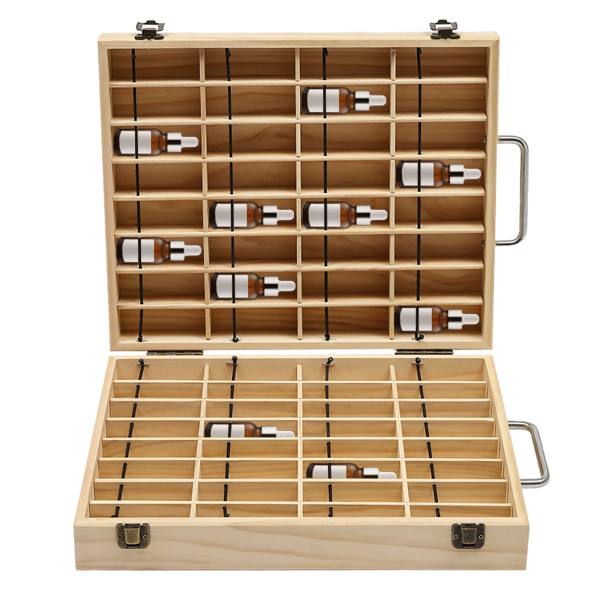 Draagbare houten displaybox voor essentiële oliën, gebruikt in huizen, slaapkamers, woonkamers en kantoren